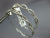 ESTATE LARGE .70CT DIAMOND 18KT WHITE GOLD INFINITY HANGING HOOP LOVE EARRINGS