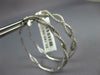ESTATE LARGE .70CT DIAMOND 18KT WHITE GOLD INFINITY HANGING HOOP LOVE EARRINGS