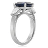 ESTATE EGL 5.9CT DIAMOND & AAA SAPPHIRE PLATINUM CLASSIC 3 STONE ENGAGEMENT RING
