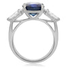 ESTATE EGL 5.9CT DIAMOND & AAA SAPPHIRE PLATINUM CLASSIC 3 STONE ENGAGEMENT RING