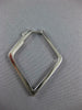LARGE 1.30CT DIAMOND 18KT WHITE GOLD INSIDE OUT TEAR DROP SQUARE HOOP EARRINGS