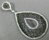 EXTRA LARGE 1.20CT DIAMOND 18KT WHITE & BLACK GOLD 3D TEAR DROP FILIGREE PENDANT