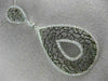 EXTRA LARGE 1.20CT DIAMOND 18KT WHITE & BLACK GOLD 3D TEAR DROP FILIGREE PENDANT