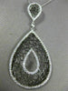 EXTRA LARGE 1.20CT DIAMOND 18KT WHITE & BLACK GOLD 3D TEAR DROP FILIGREE PENDANT