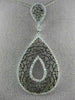 EXTRA LARGE 1.20CT DIAMOND 18KT WHITE & BLACK GOLD 3D TEAR DROP FILIGREE PENDANT
