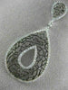EXTRA LARGE 1.20CT DIAMOND 18KT WHITE & BLACK GOLD 3D TEAR DROP FILIGREE PENDANT