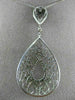 EXTRA LARGE 1.20CT DIAMOND 18KT WHITE & BLACK GOLD 3D TEAR DROP FILIGREE PENDANT