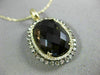 LARGE 13.85CT CHOCOLATE FANCY DIAMOND & AAA SMOKY TOPAZ 14K YELLOW GOLD PENDANT