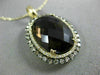 LARGE 13.85CT CHOCOLATE FANCY DIAMOND & AAA SMOKY TOPAZ 14K YELLOW GOLD PENDANT