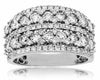 ESTATE WIDE 2.0CT DIAMOND 14KT WHITE GOLD 3D MULTI ROW WEDDING ANNIVERSARY RING