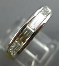 1.0CT BAGUETTE DIAMOND 18KT WHITE & YELLOW GOLD 5 STONE WEDDING ANNIVERSARY RING