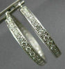 WIDE & LARGE 2.10CT DIAMOND 18KT WHITE GOLD 3D INSIDE OUT HOOP HANGING EARRINGS