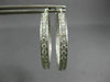 WIDE & LARGE 2.10CT DIAMOND 18KT WHITE GOLD 3D INSIDE OUT HOOP HANGING EARRINGS