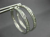 WIDE & LARGE 2.10CT DIAMOND 18KT WHITE GOLD 3D INSIDE OUT HOOP HANGING EARRINGS