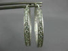 WIDE & LARGE 2.10CT DIAMOND 18KT WHITE GOLD 3D INSIDE OUT HOOP HANGING EARRINGS