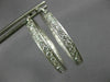 WIDE & LARGE 2.10CT DIAMOND 18KT WHITE GOLD 3D INSIDE OUT HOOP HANGING EARRINGS