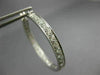WIDE & LARGE 2.10CT DIAMOND 18KT WHITE GOLD 3D INSIDE OUT HOOP HANGING EARRINGS