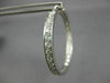 WIDE & LARGE 2.10CT DIAMOND 18KT WHITE GOLD 3D INSIDE OUT HOOP HANGING EARRINGS