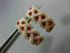 ESTATE WIDE .94CT DIAMOND & AAA RUBY 14KT ROSE GOLD 3D INFINITY HANGING EARRINGS
