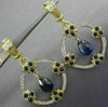 ESTATE LARGE 6.70CT DIAMOND & SAPPHIRE 14K YELLOW GOLD CHANDELIER EARRINGS 24915