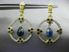 ESTATE LARGE 6.70CT DIAMOND & SAPPHIRE 14K YELLOW GOLD CHANDELIER EARRINGS 24915