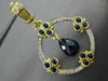 ESTATE LARGE 6.70CT DIAMOND & SAPPHIRE 14K YELLOW GOLD CHANDELIER EARRINGS 24915