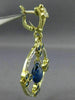 ESTATE LARGE 6.70CT DIAMOND & SAPPHIRE 14K YELLOW GOLD CHANDELIER EARRINGS 24915