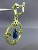 ESTATE LARGE 6.70CT DIAMOND & SAPPHIRE 14K YELLOW GOLD CHANDELIER EARRINGS 24915