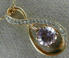 ESTATE 1.13CT AAA WHITE SAPPHIRE & AMETHYST 14KT WHITE & ROSE GOLD LOVE PENDANT