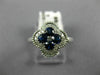 ESTATE WIDE .64CT DIAMOND & AAA SAPPHIRE 18KT WHITE GOLD 4 LEAF CLOVER LOVE RING