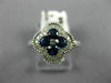 ESTATE WIDE .64CT DIAMOND & AAA SAPPHIRE 18KT WHITE GOLD 4 LEAF CLOVER LOVE RING
