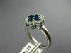 ESTATE WIDE .64CT DIAMOND & AAA SAPPHIRE 18KT WHITE GOLD 4 LEAF CLOVER LOVE RING