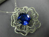 EXTRA LARGE 16.48CT DIAMOND & AAA TANZANITE 18KT WHITE GOLD FLOWER RING PENDANT
