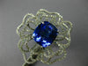 EXTRA LARGE 16.48CT DIAMOND & AAA TANZANITE 18KT WHITE GOLD FLOWER RING PENDANT