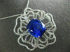 EXTRA LARGE 16.48CT DIAMOND & AAA TANZANITE 18KT WHITE GOLD FLOWER RING PENDANT
