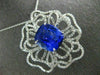 EXTRA LARGE 16.48CT DIAMOND & AAA TANZANITE 18KT WHITE GOLD FLOWER RING PENDANT