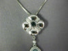 LARGE 16.73CT WHITE & BLUE DIAMONDS & AAA BLUE QUARTZ 14K WHITE GOLD 3D NECKLACE