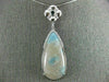 LARGE 16.73CT WHITE & BLUE DIAMONDS & AAA BLUE QUARTZ 14K WHITE GOLD 3D NECKLACE