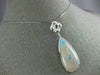 LARGE 16.73CT WHITE & BLUE DIAMONDS & AAA BLUE QUARTZ 14K WHITE GOLD 3D NECKLACE