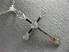 ESTATE .06CT DIAMOND PLATINUM 3D FILIGREE MILGRAIN HEART CROSS PENDANT #26223