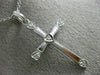 ESTATE .06CT DIAMOND PLATINUM 3D FILIGREE MILGRAIN HEART CROSS PENDANT #26223