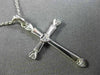 ESTATE .06CT DIAMOND PLATINUM 3D FILIGREE MILGRAIN HEART CROSS PENDANT #26223