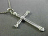 ESTATE .06CT DIAMOND PLATINUM 3D FILIGREE MILGRAIN HEART CROSS PENDANT #26223
