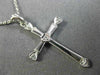 ESTATE .06CT DIAMOND PLATINUM 3D FILIGREE MILGRAIN HEART CROSS PENDANT #26223
