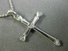 ESTATE .06CT DIAMOND PLATINUM 3D FILIGREE MILGRAIN HEART CROSS PENDANT #26223