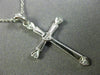ESTATE .06CT DIAMOND PLATINUM 3D FILIGREE MILGRAIN HEART CROSS PENDANT #26223