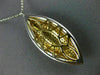 LARGE 1.29CT WHITE & YELLOW DIAMOND 18K WHITE & YELLOW GOLD 3D MARQUISE PENDANT