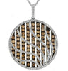 ESTATE LARGE 2.75CT WHITE & CHOCOLATE FANCY DIAMOND 14KT WHITE GOLD LOVE PENDANT