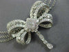 ESTATE LARGE 2.20CT DIAMOND 18K WHITE GOLD 3D OPEN FILIGREE BY THE YARD NECKLACE