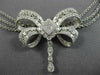 ESTATE LARGE 2.20CT DIAMOND 18K WHITE GOLD 3D OPEN FILIGREE BY THE YARD NECKLACE